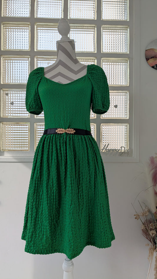 Robe smokée vert - H&M - 36