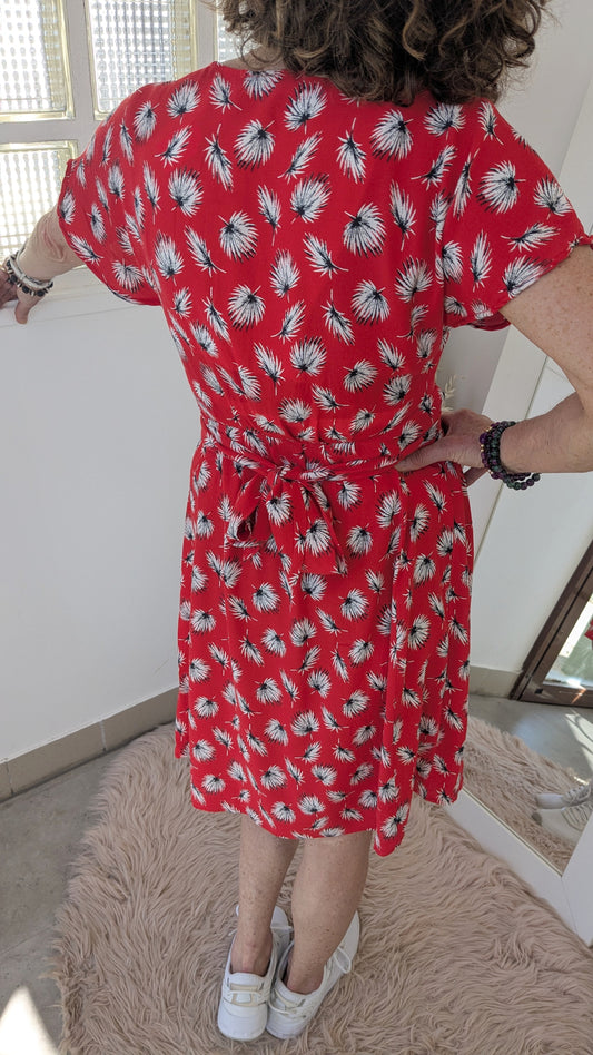 Robe cintrée rouge corail - Promod - 34