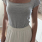 T-shirt gris col carré - Unik - 34