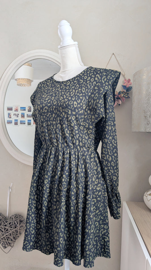 Robe smokée kaki - Zara - 36