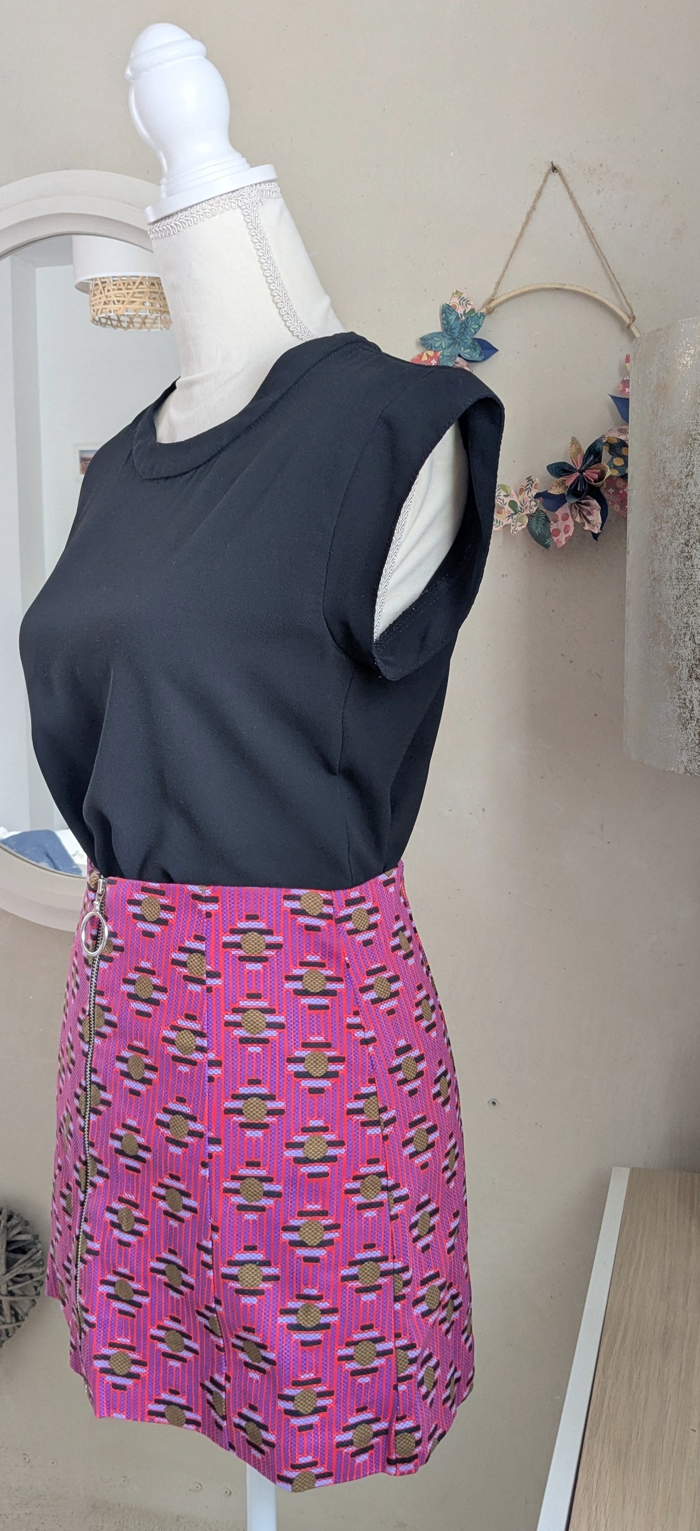 Jupe patineuse fushia - Zara - 34