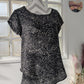Blouse crêpe noir crème - Only - 40