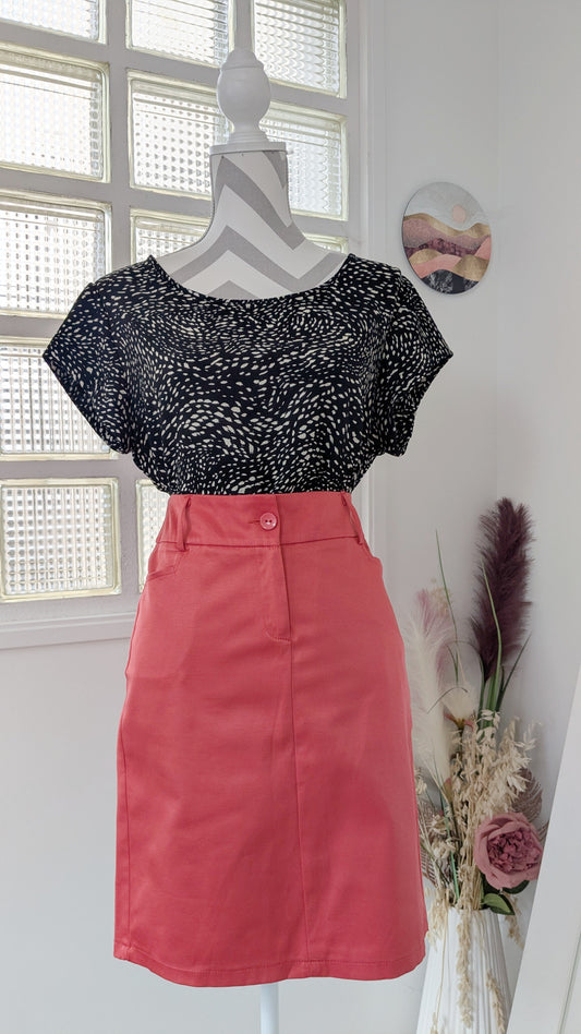Jupe droite corail - 40