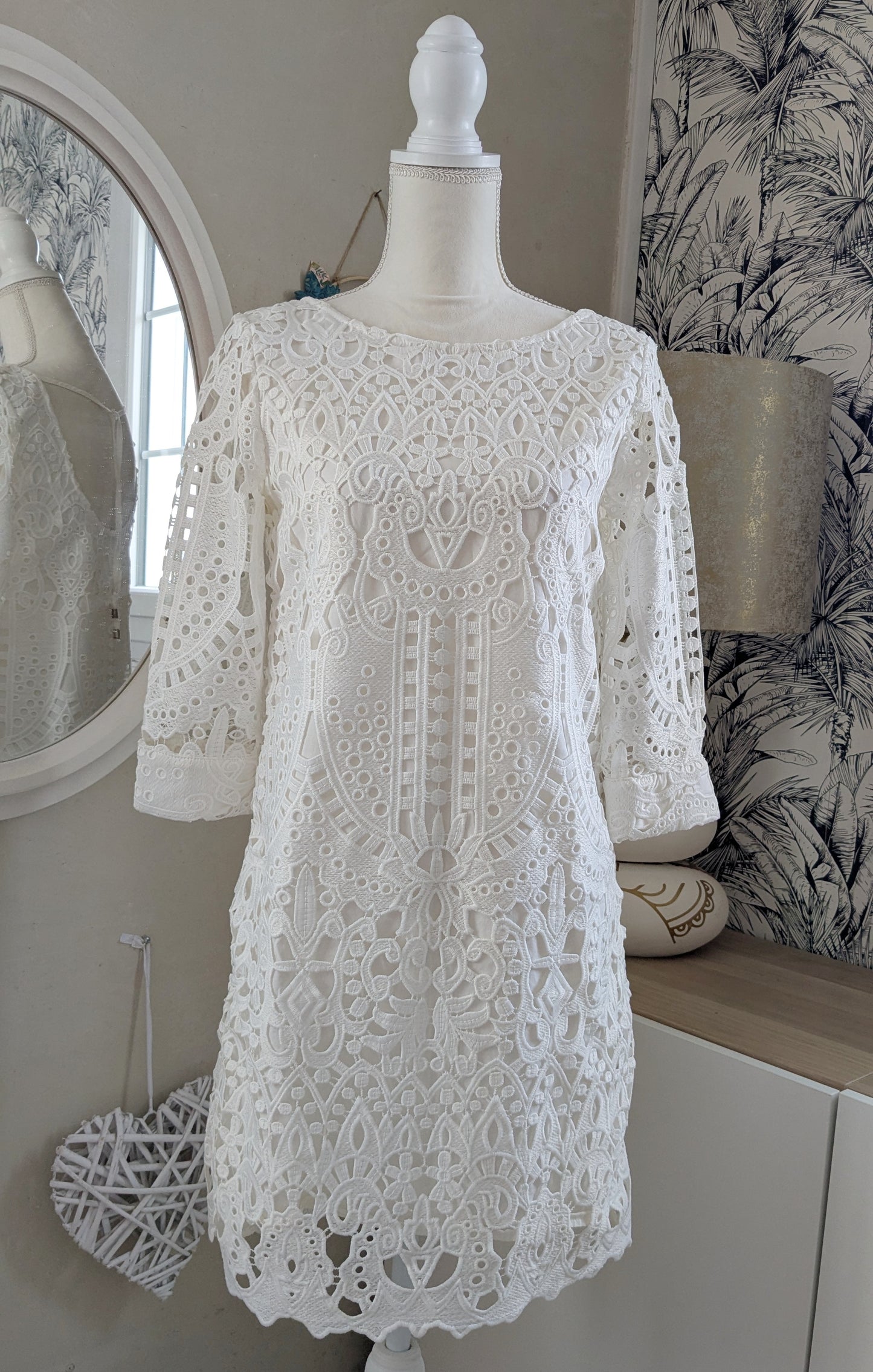 Robe blanche broderies anglaises - Mademoiselle R - 36