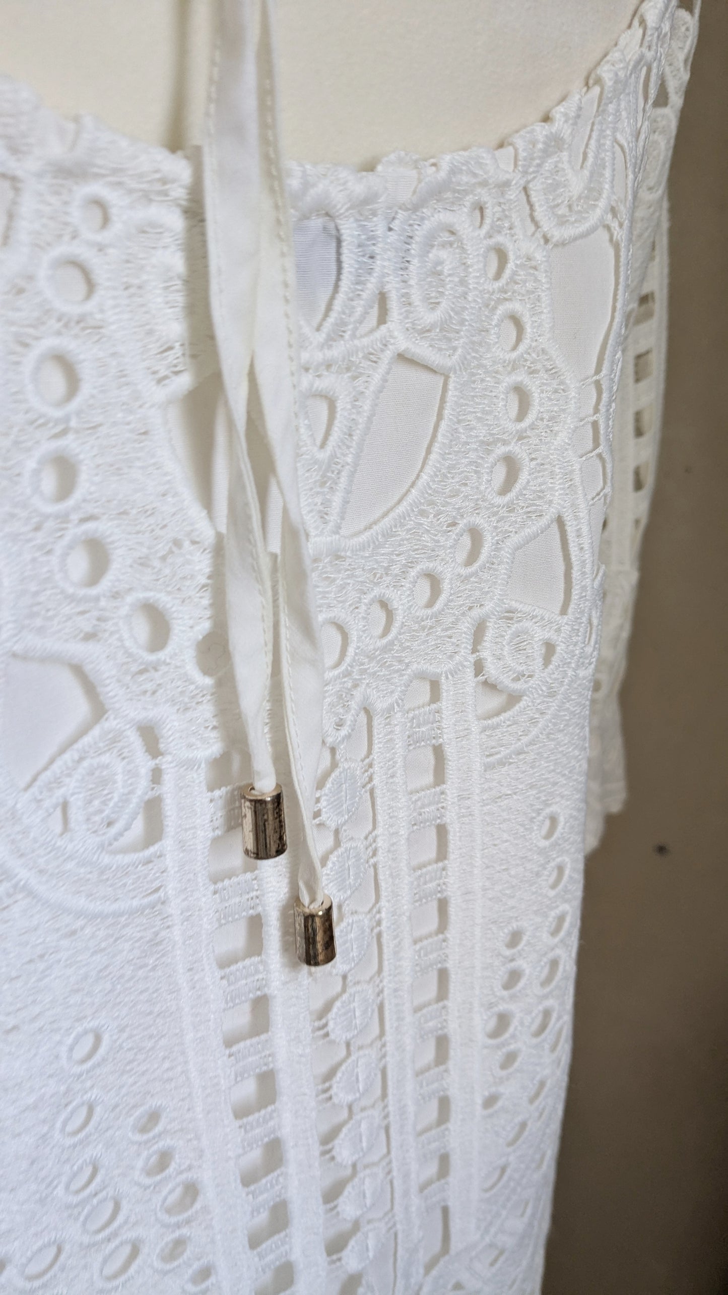 Robe blanche broderies anglaises - Mademoiselle R - 36