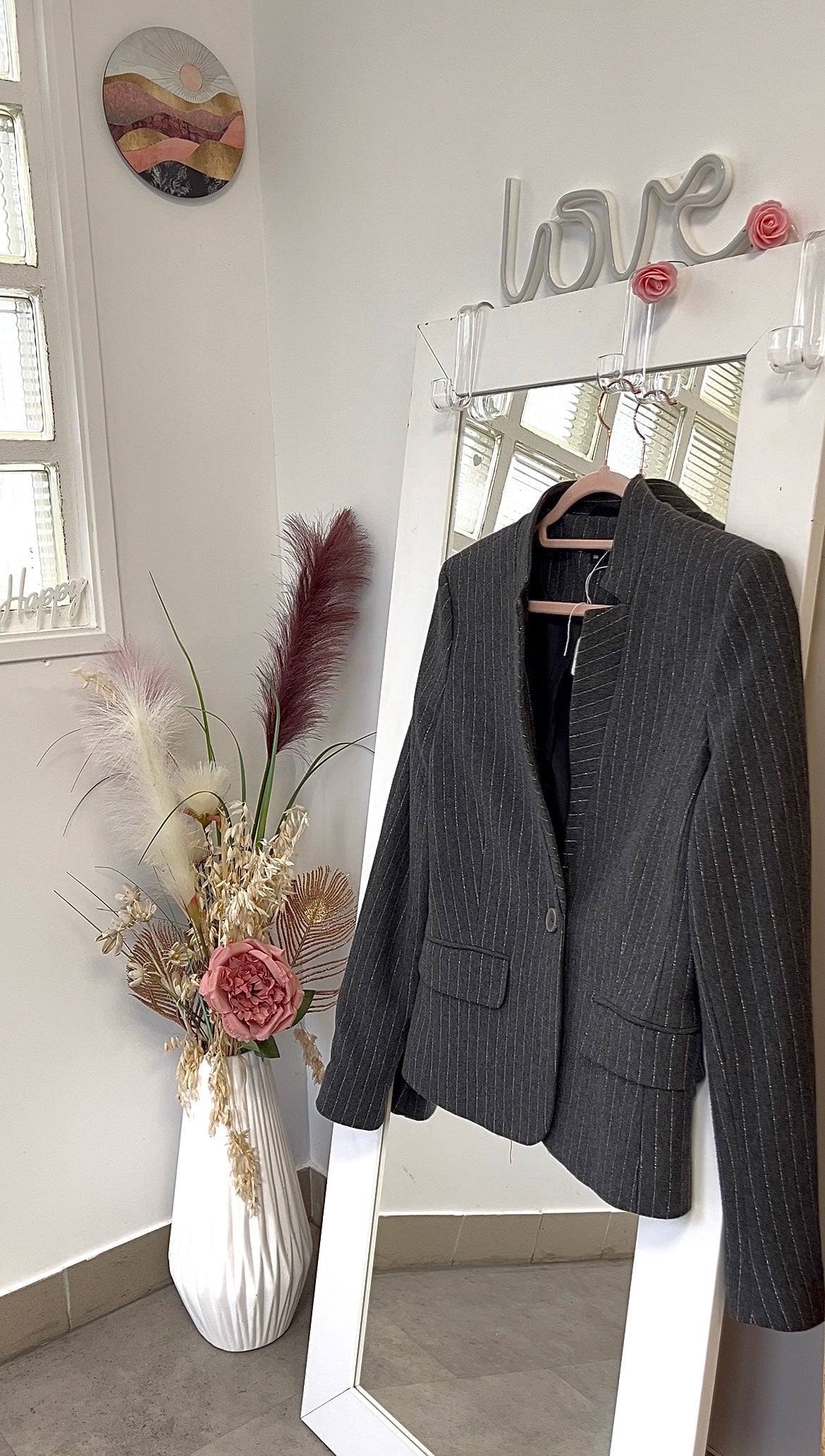 Blazer gris foncé rayé pailleté - More & More - 38