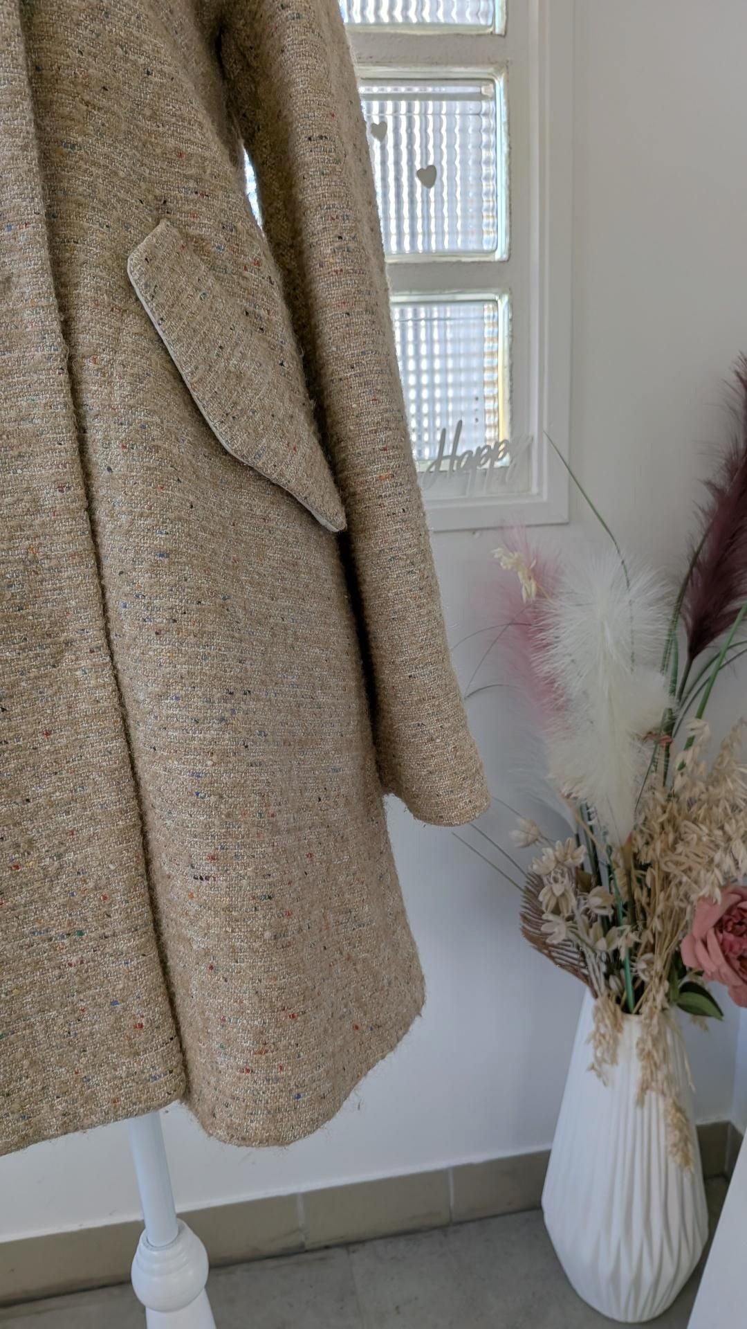 Manteau chaud beige nuancé  - ZARA - 36
