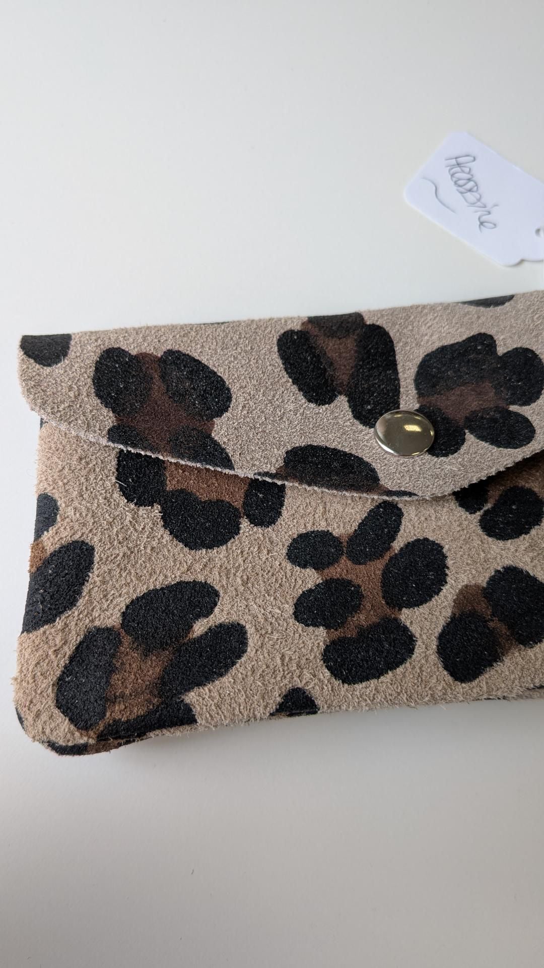 Porte-feuille cuir Léopard - Made in Italy - TU