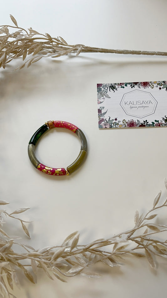 Bijoux Bracelet élastique fushia doré  - Kalisaya  - TU