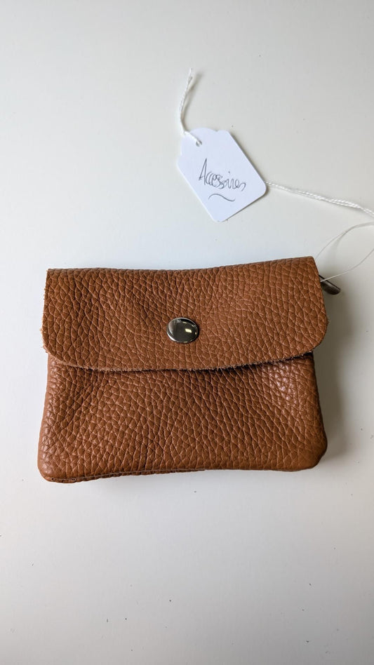 Porte-monnaie cuir marron - Made in Italy