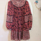 Robe courte rouge à motifs - ZARA - 40