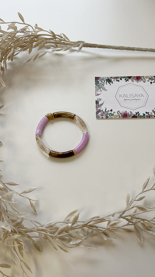 Bijoux Bracelet élastique lilas paillettes - Kalisaya  - TU