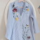 Chemise rayée fleurie - Lilie Rose - TU