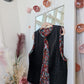 Gilet sans manches noir et fleuri - Boutique indépendante   - TU