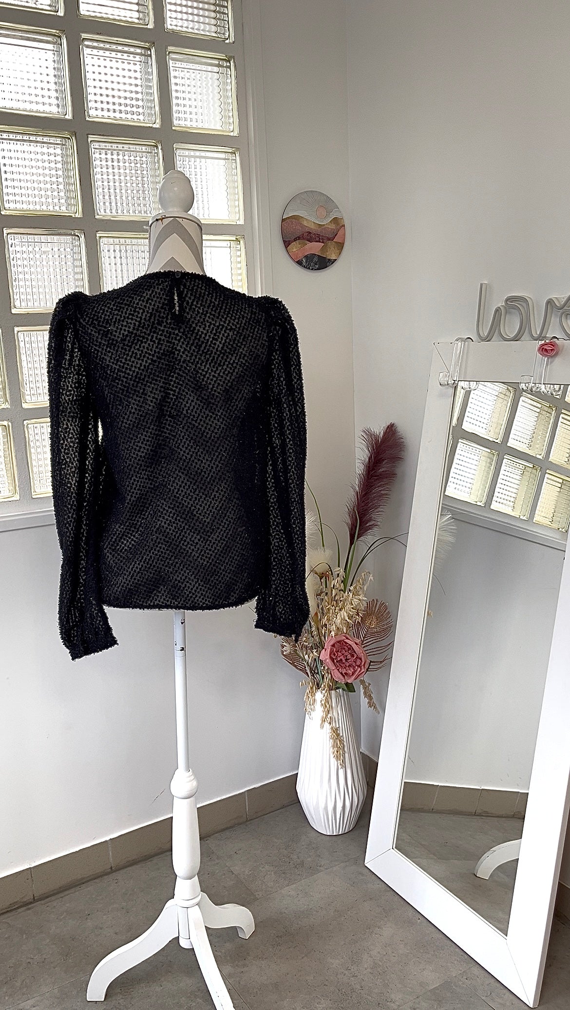 Blouse plumetis noir et doré - Emma Ella - 36