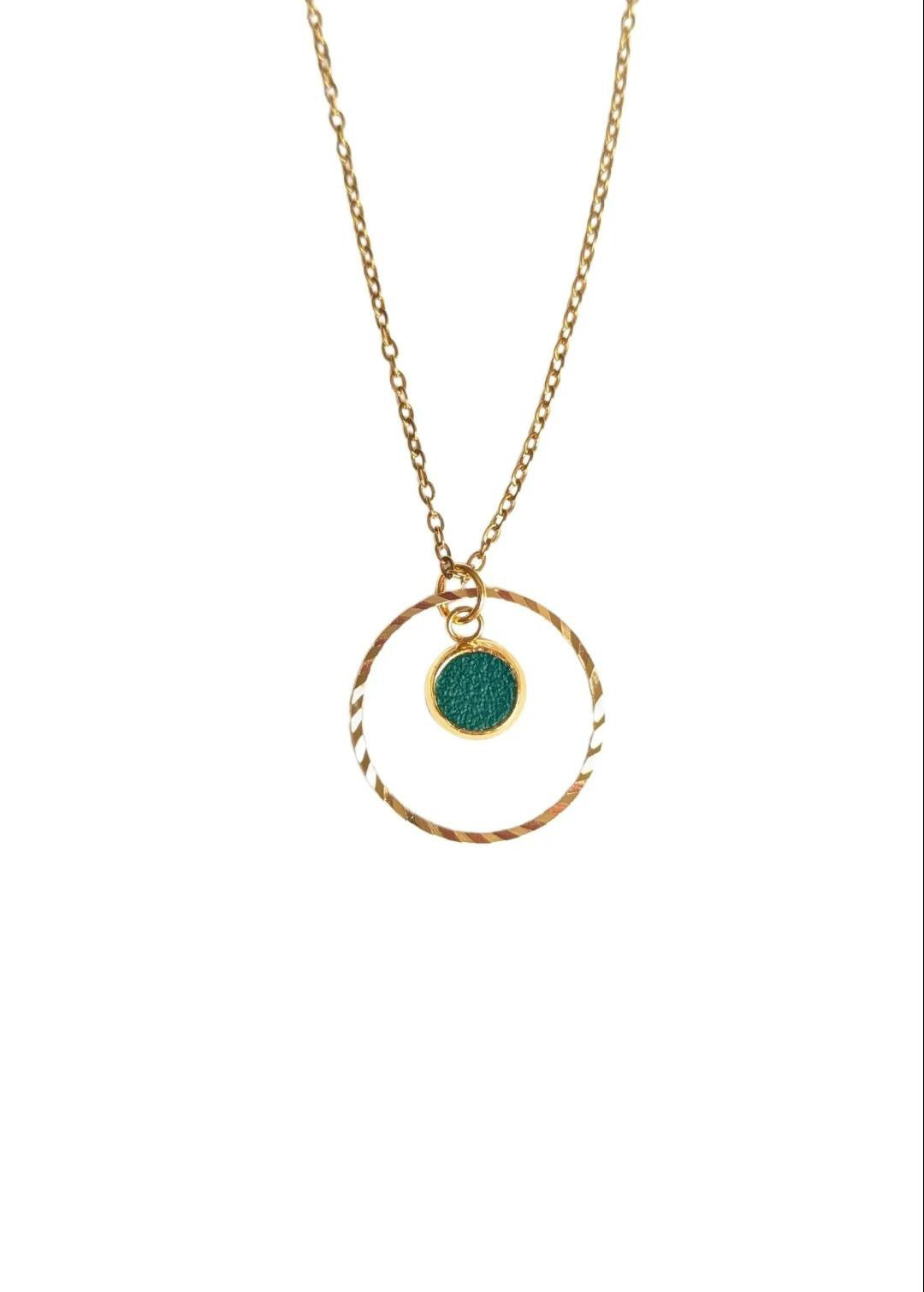 Bijoux Collier Création Jeanne&Jo vert sapin