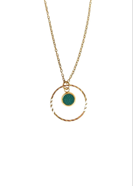 Bijoux Collier Création Jeanne&Jo vert sapin