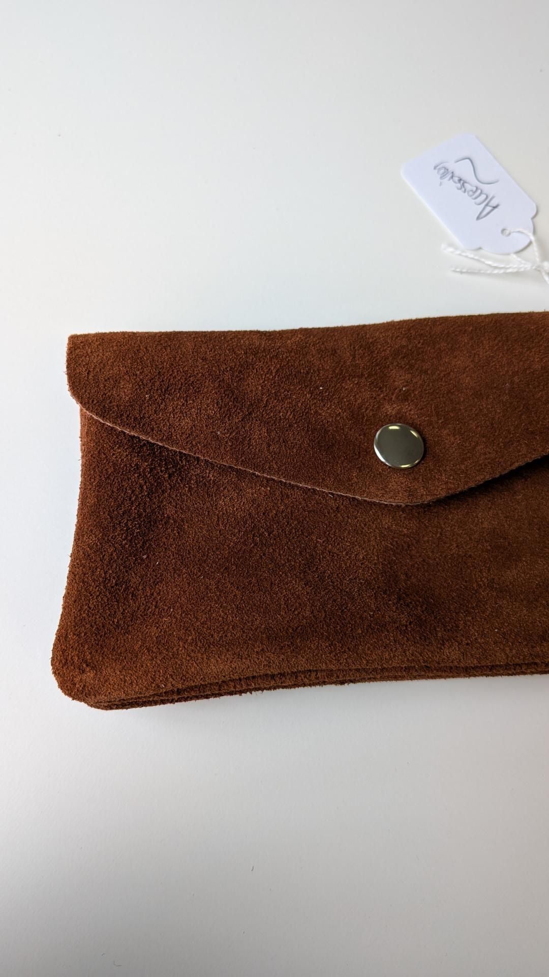 Porte-feuille cuir marron - Made in Italy- TU