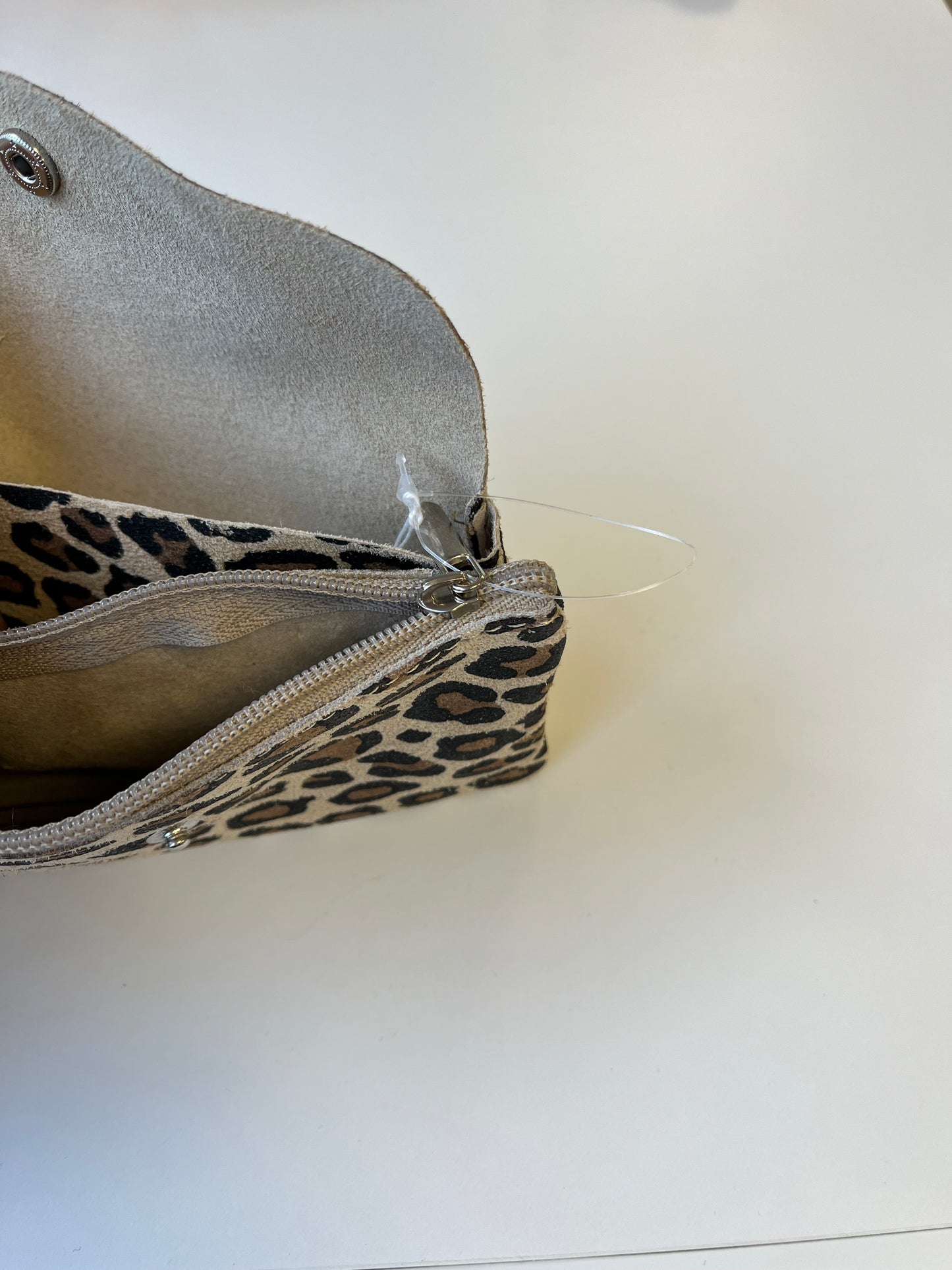 Porte-feuille cuir Léopard - Made in Italy - TU