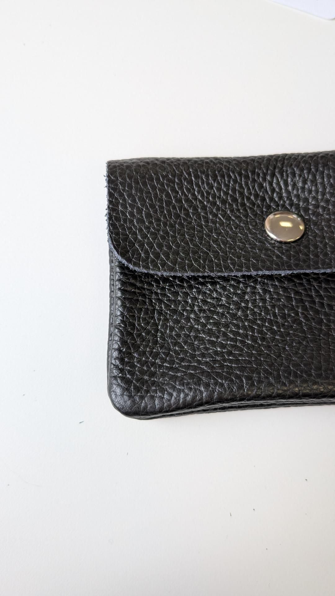 Porte-monnaie cuir Noir - Made in Italy - TU