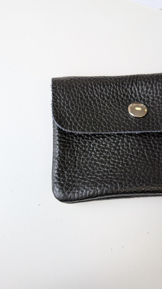 Porte-monnaie cuir Noir - Made in Italy - TU
