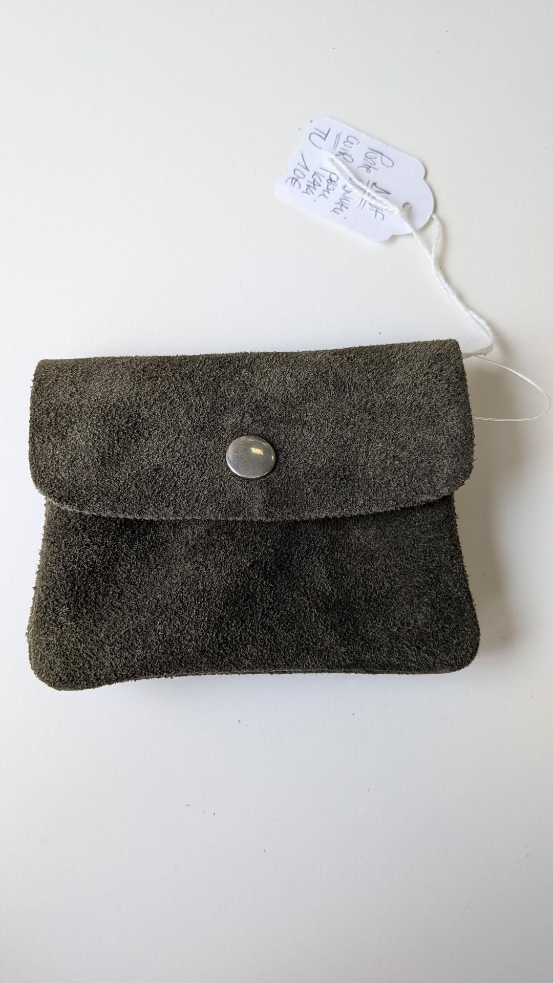 Porte-monnaie cuir vert - Made in Italy - TU
