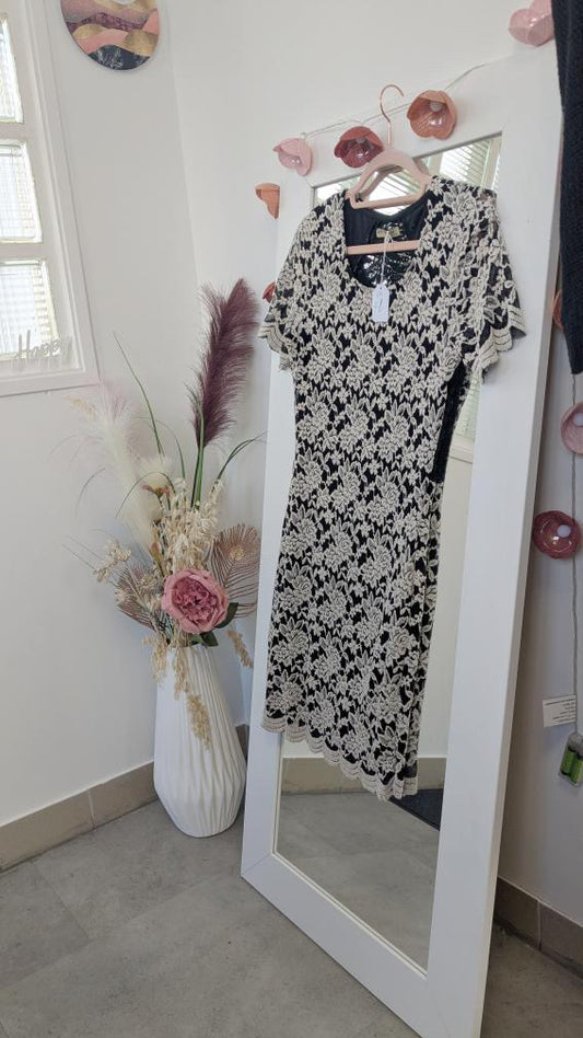 Robe noir et beige dentelle - BY SWAN - M