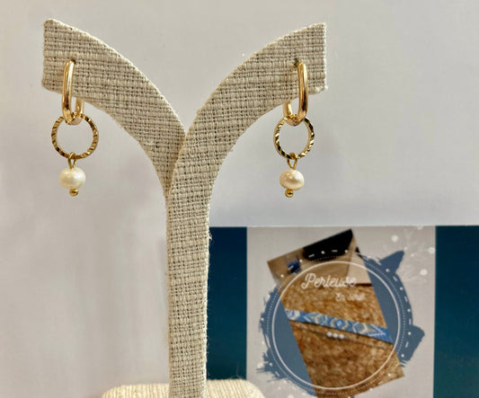 Bijoux Boucles d'oreilles nacre - Création nantaise La Perleuse en Série - TU