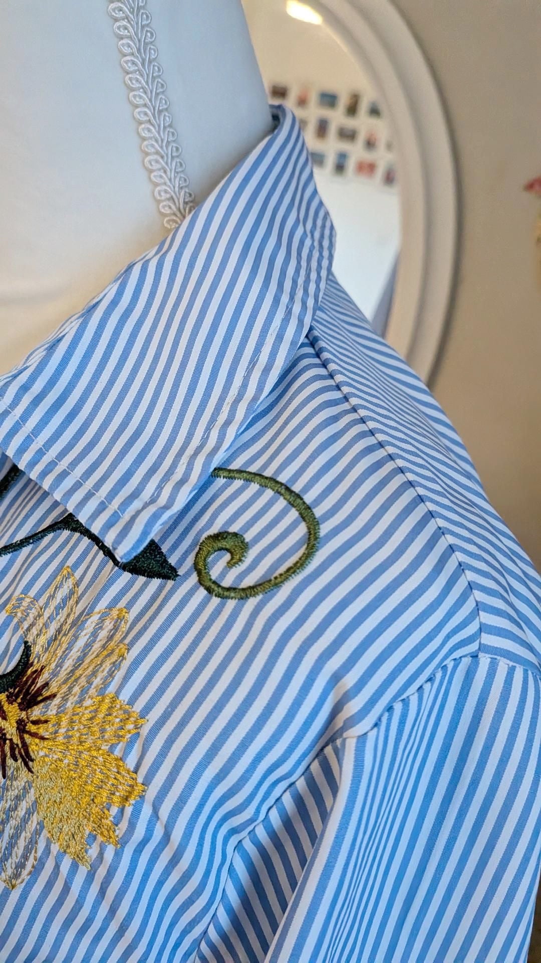 Chemise rayée fleurie - Lilie Rose - TU