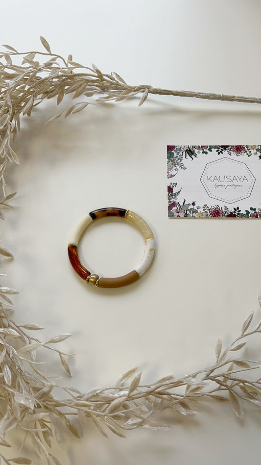 Bijoux Bracelet élastique blanc doré - Kalisaya  - TU