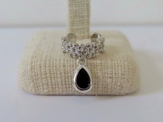 Bijoux Bague d' oreille argent noir - Création nantaise Kalisaya - TU