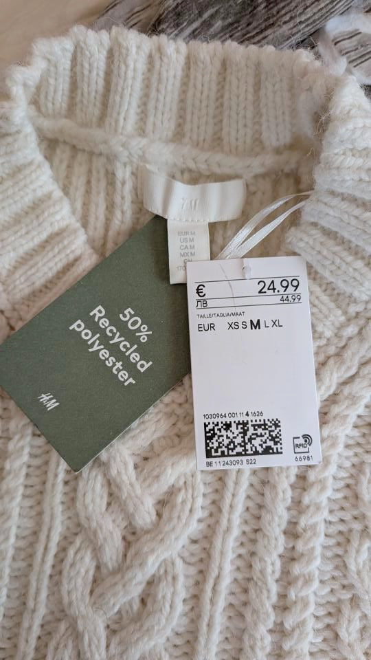 Pull sans manches blanc crème  - H&M - 38