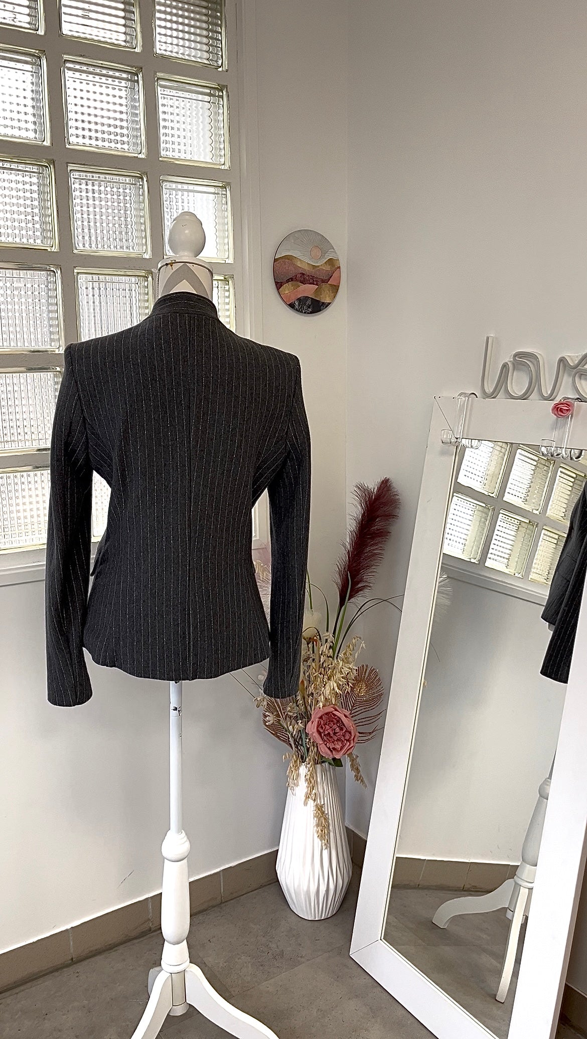 Blazer gris foncé rayé pailleté - More & More - 38