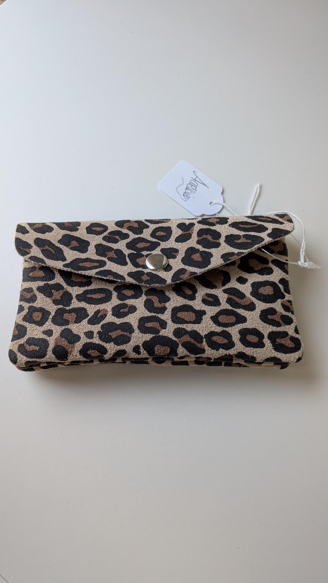 Porte-feuille cuir Léopard - Made in Italy - TU