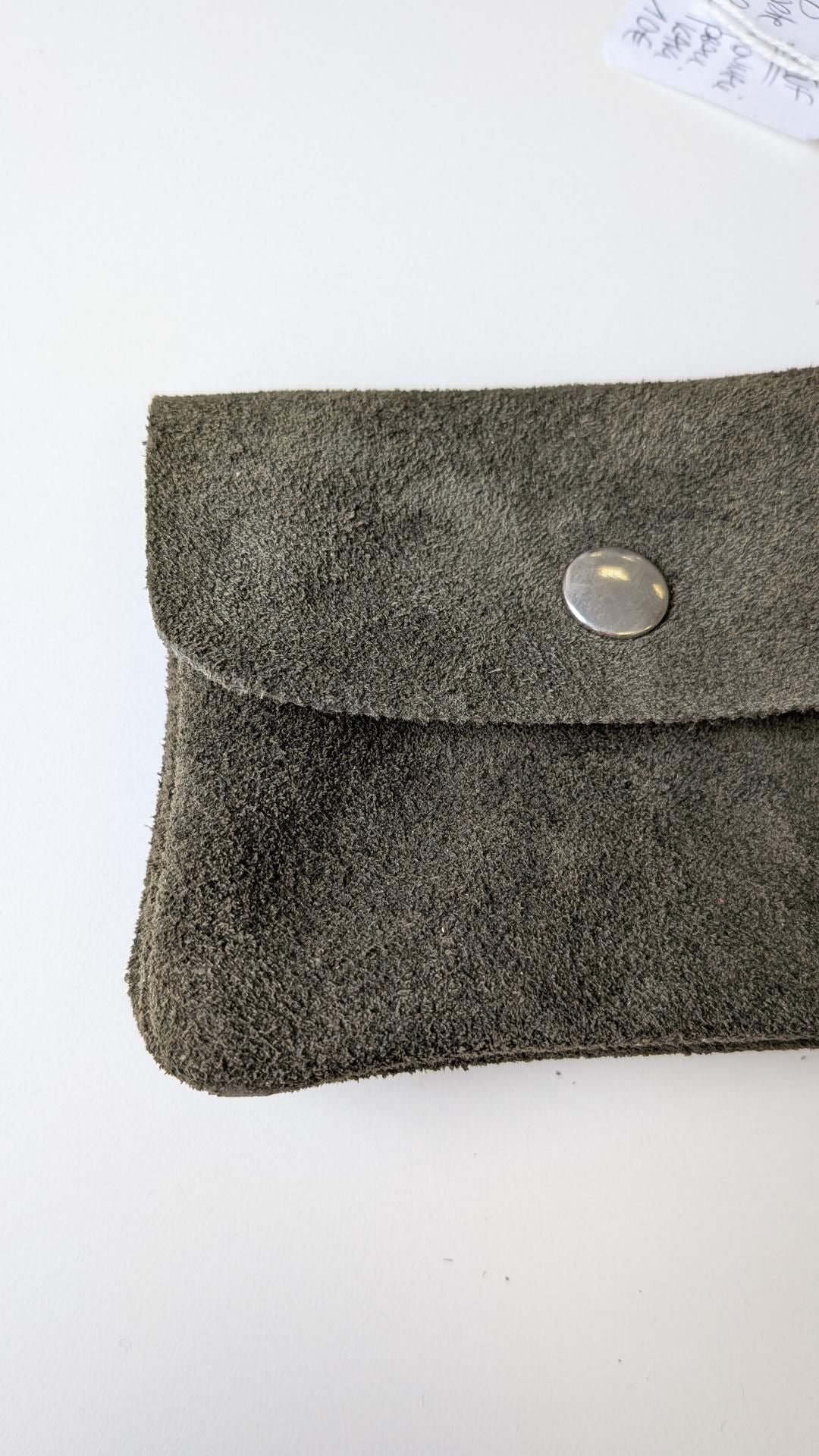 Porte-monnaie cuir vert - Made in Italy - TU