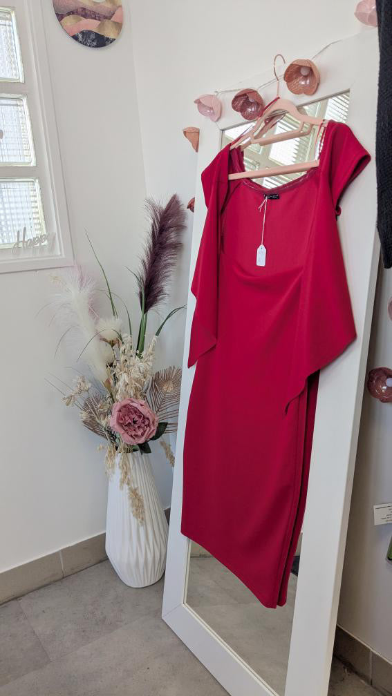 Robe courte rouge - ZARA - S