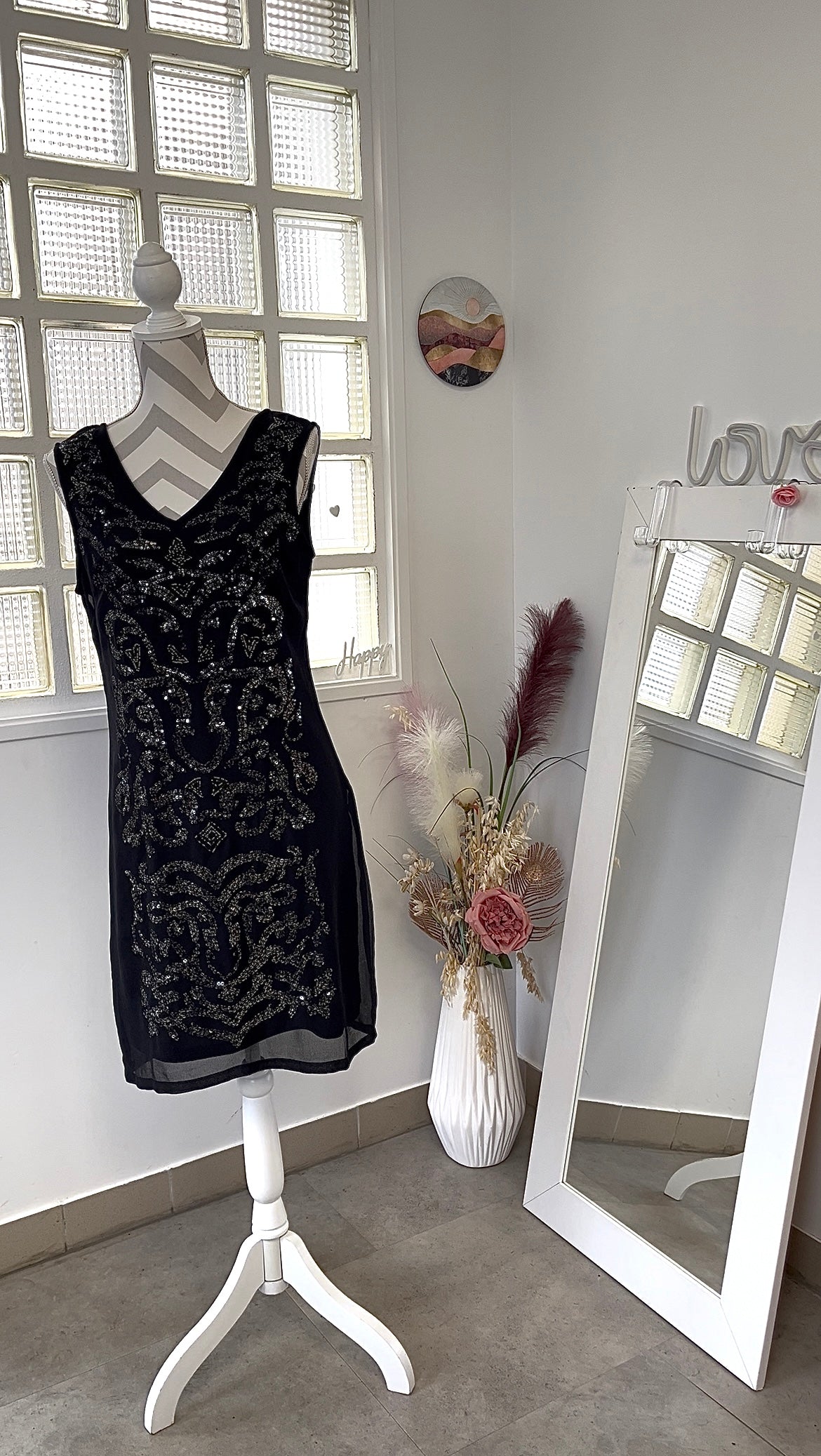 Robe sequins noir - Charlott’ - 40