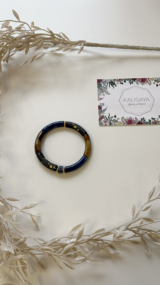 Bijoux Bracelet élastique nuit noir doré - Kalisaya   - TU