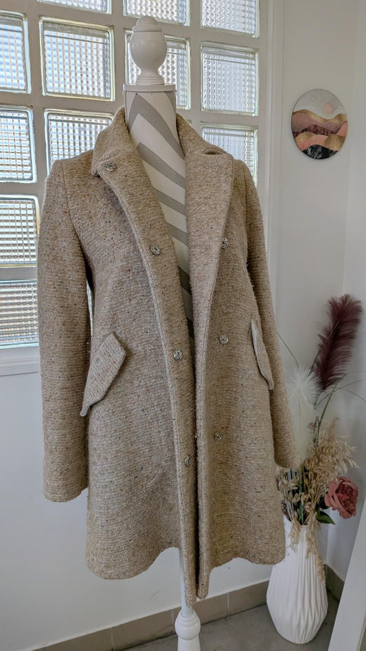 Manteau chaud beige nuancé  - ZARA - 36