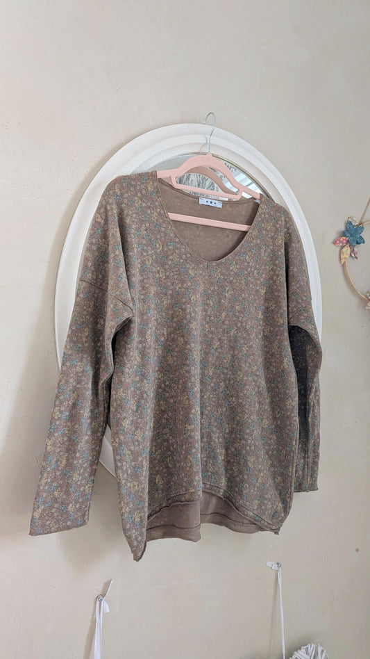 Pull mordoré à motifs - Made in Italy - TU