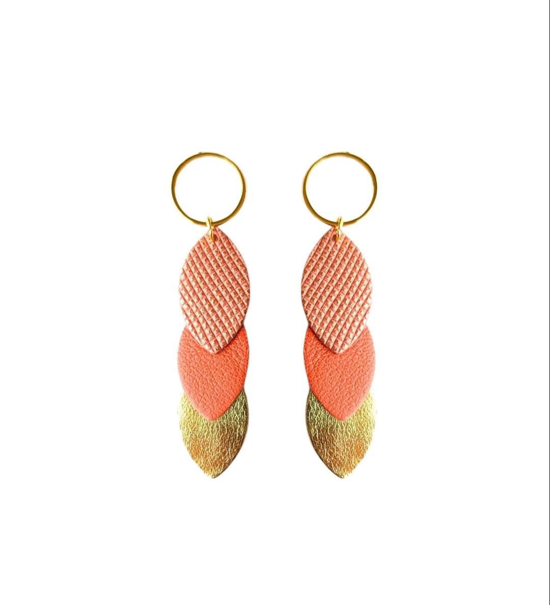 Bijoux Boucles d’oreilles Création Jeanne&Jo Saumon