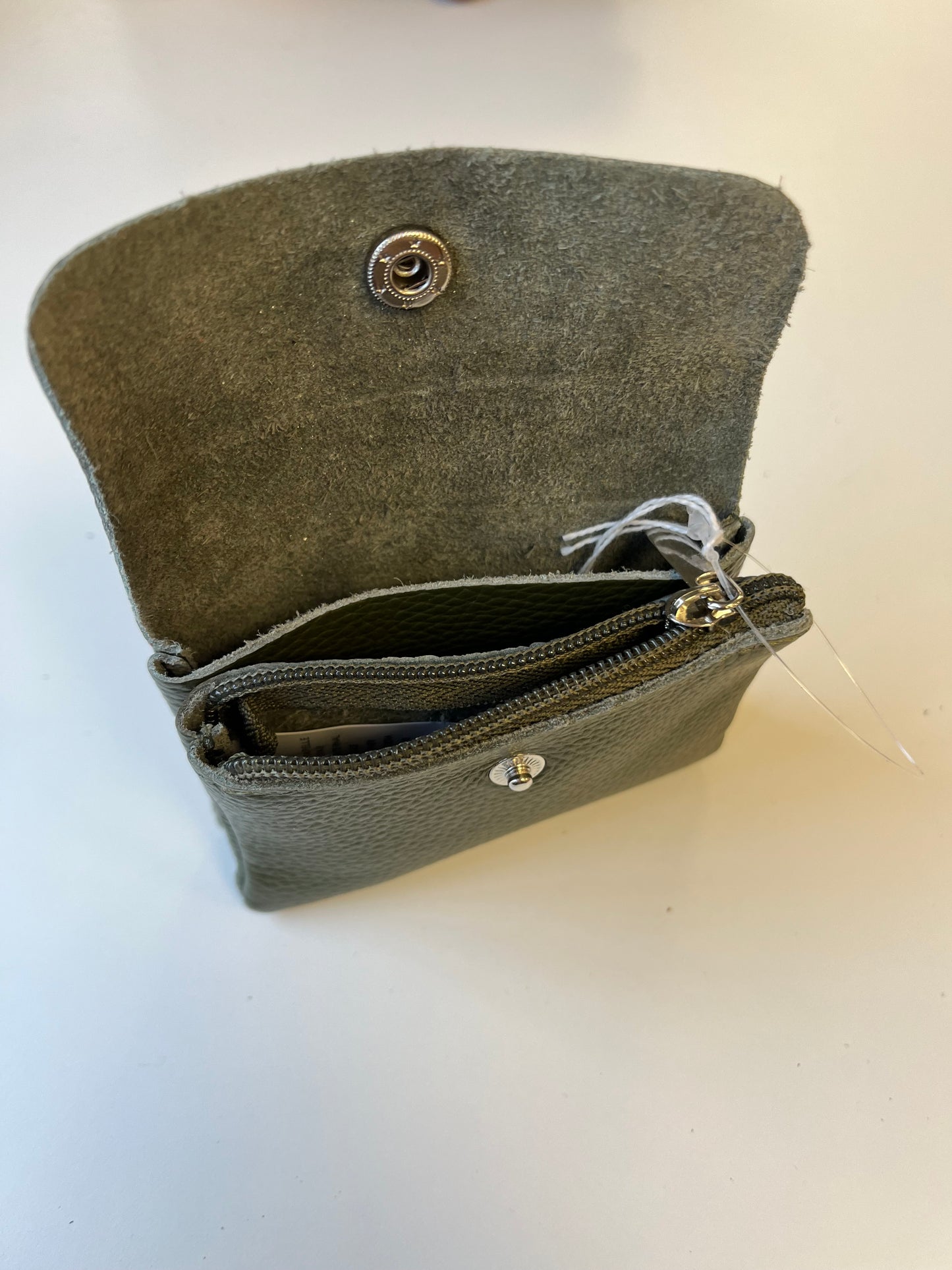 Porte-monnaie cuir Vert - Made in Italy - TU