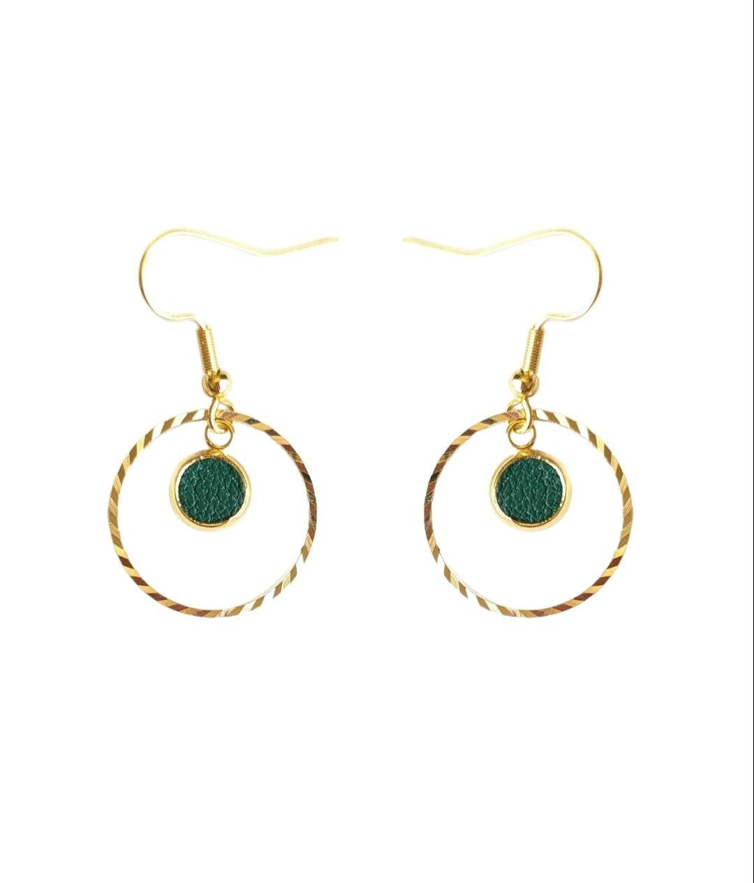 Bijoux Boucles d’oreilles Création Jeanne&Jo Vert Sapin