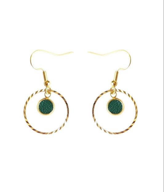 Bijoux Boucles d’oreilles Création Jeanne&Jo Vert Sapin