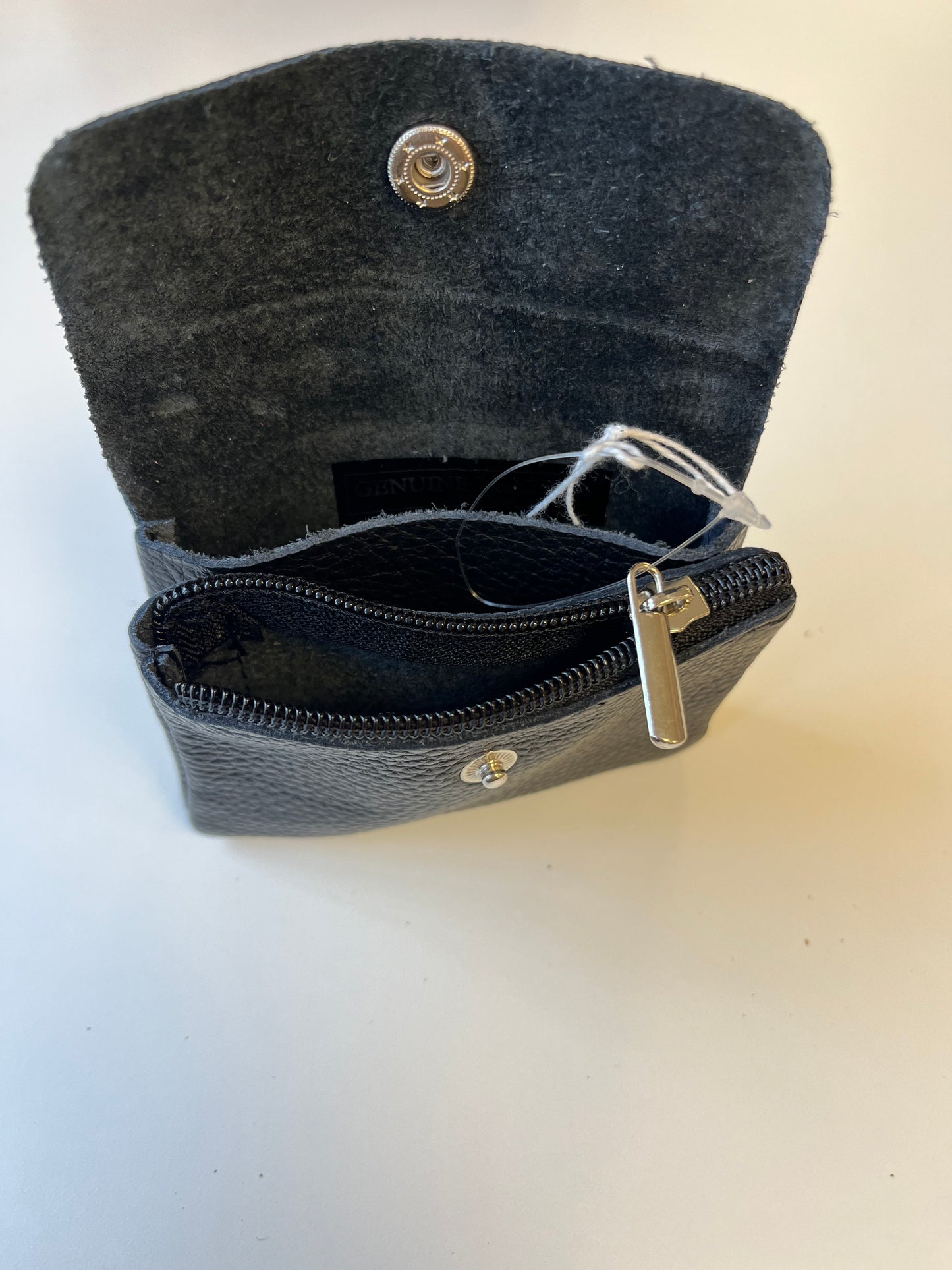 Porte-monnaie cuir Noir - Made in Italy - TU