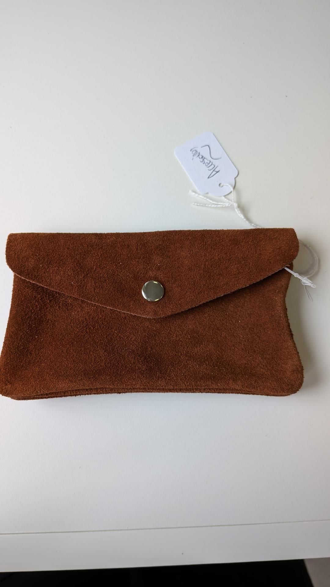 Porte-feuille cuir marron - Made in Italy- TU