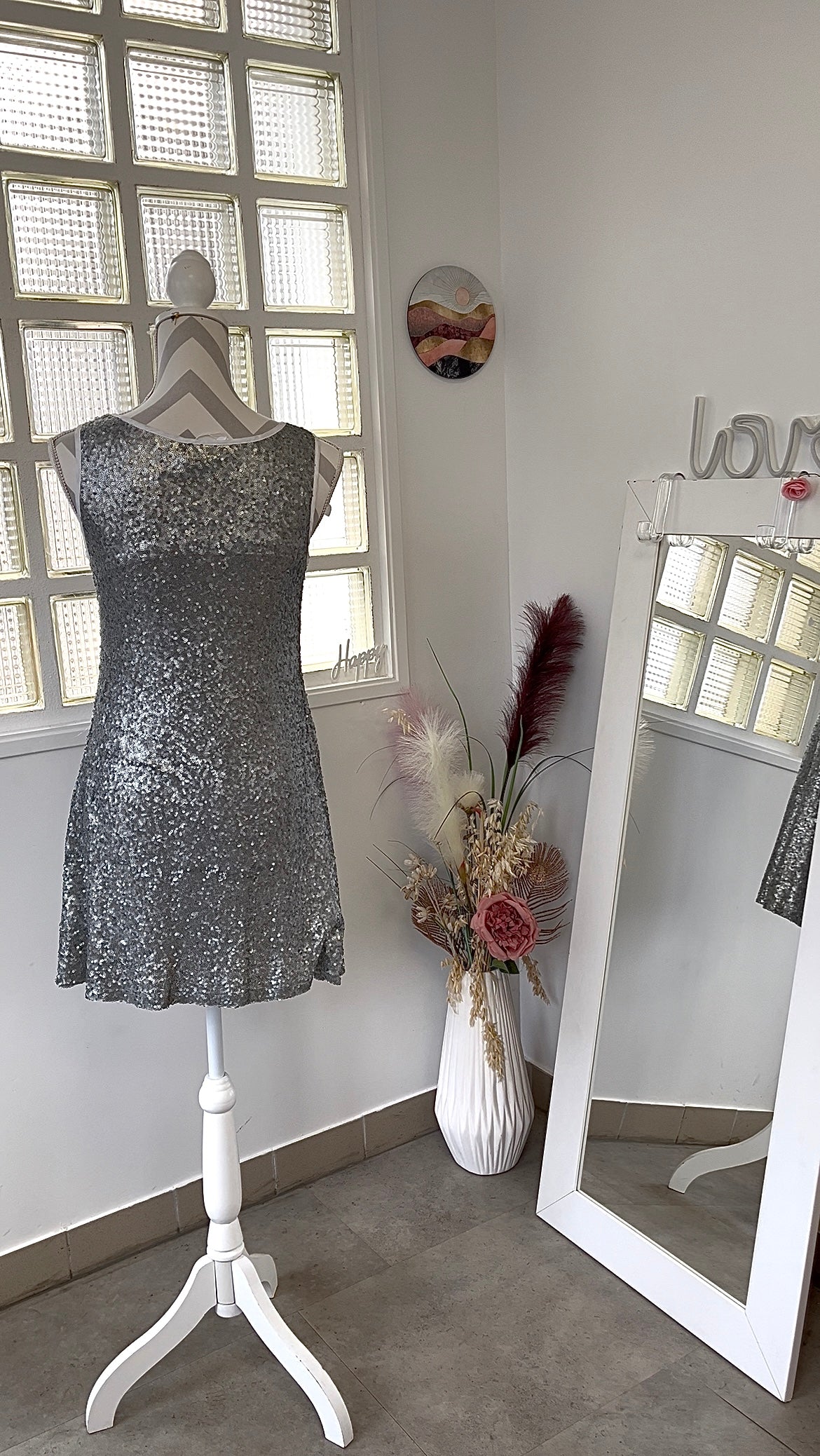 Robe courte grise sequins - Compañia Frantastica - S