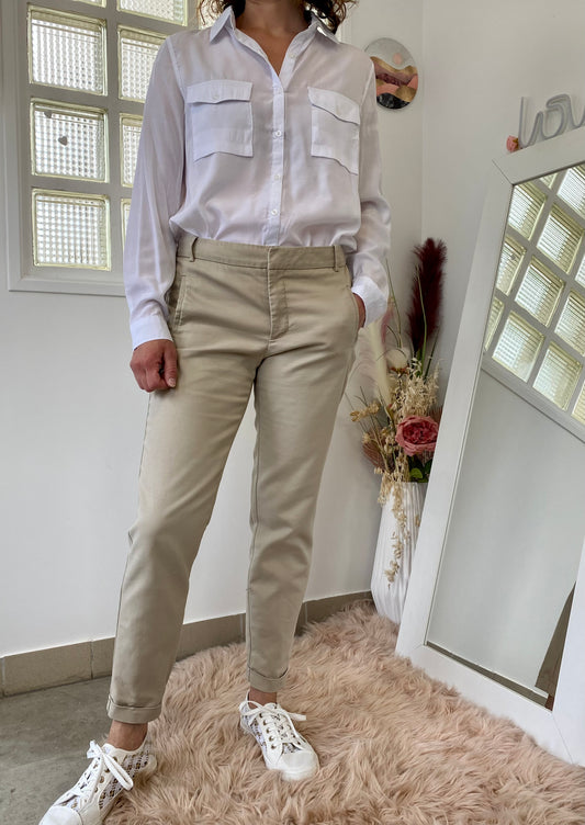 Pantalon Chino beige - Zara - 38