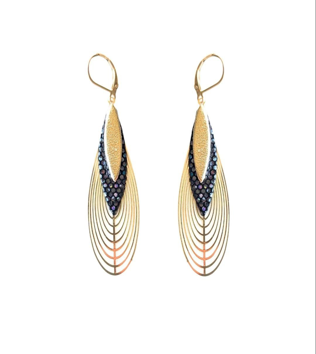 Bijoux Boucles d’oreilles Création Jeanne&Jo Noir Disco