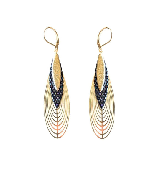 Bijoux Boucles d’oreilles Création Jeanne&Jo Noir Disco